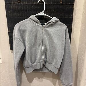 Gray Zip-Up Hoodie
